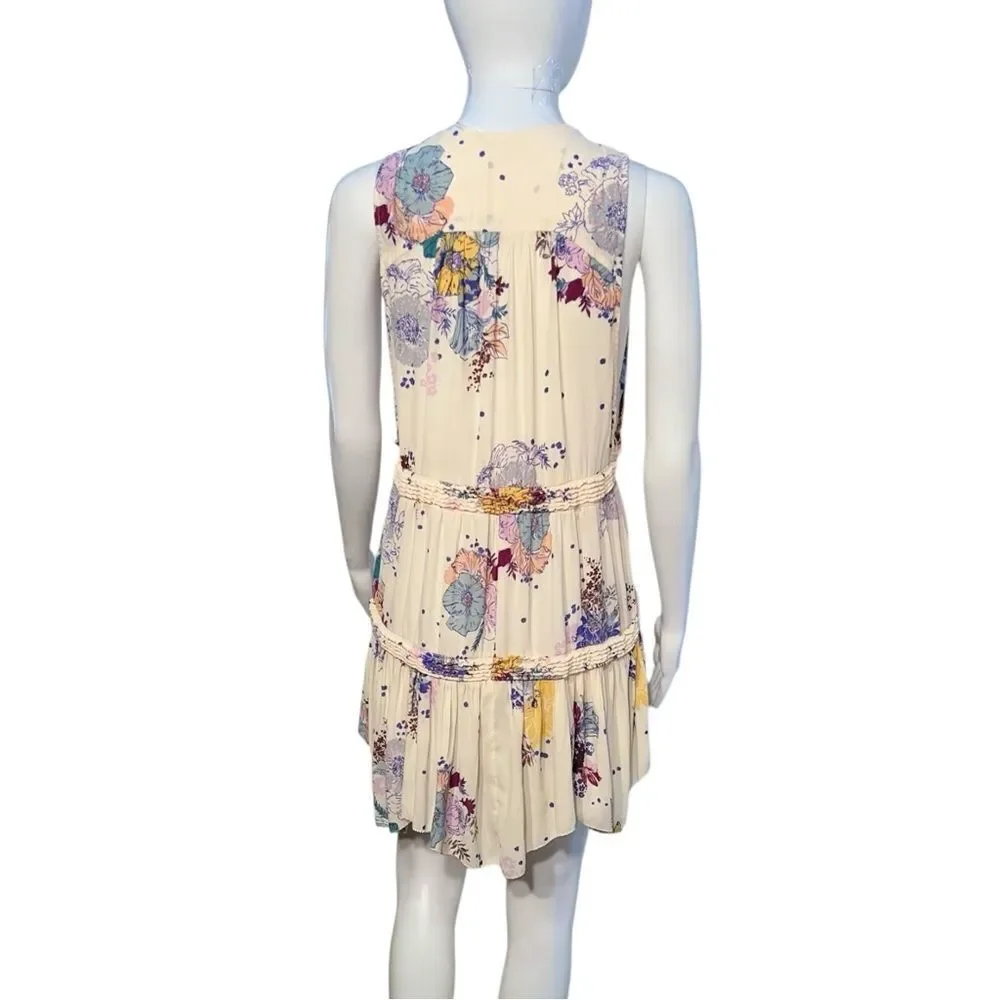 Free People Cream Floral Tunic